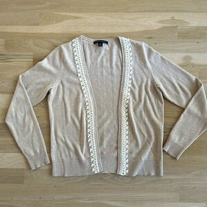 Tan Banana Republic cropped cardigan